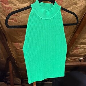 Babaton Vibrant Green Ribbed Tank Top